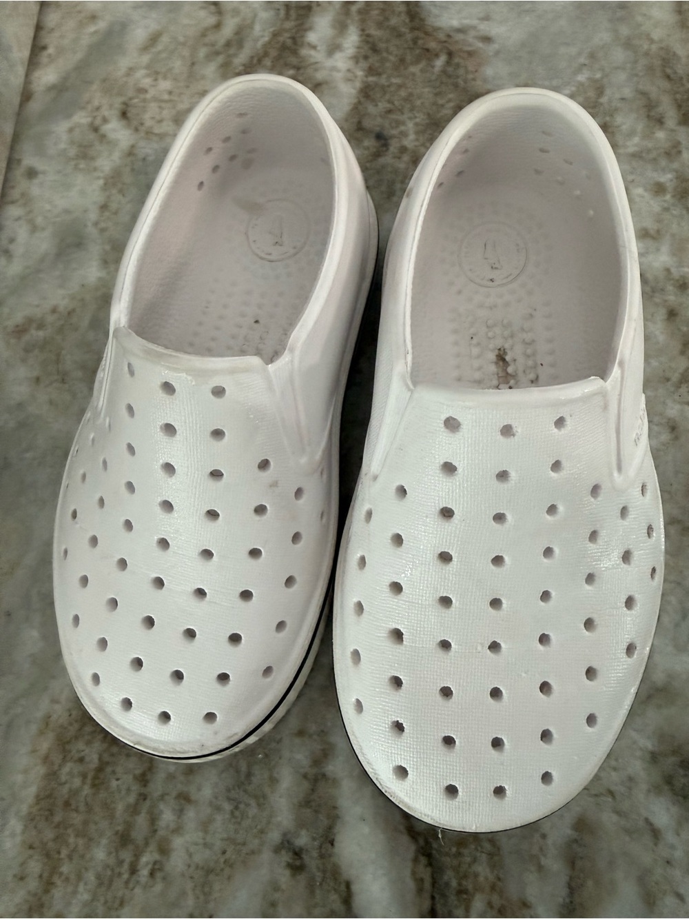 Native Kids White Slip-On Water Shoes